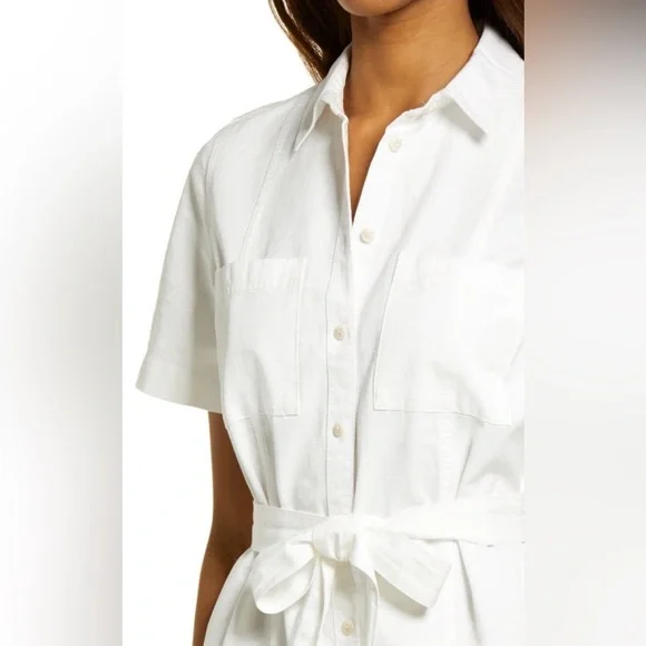 Madewell Courier Seamed Denim Tie Waist Shirtdress - Picture 4 of 7